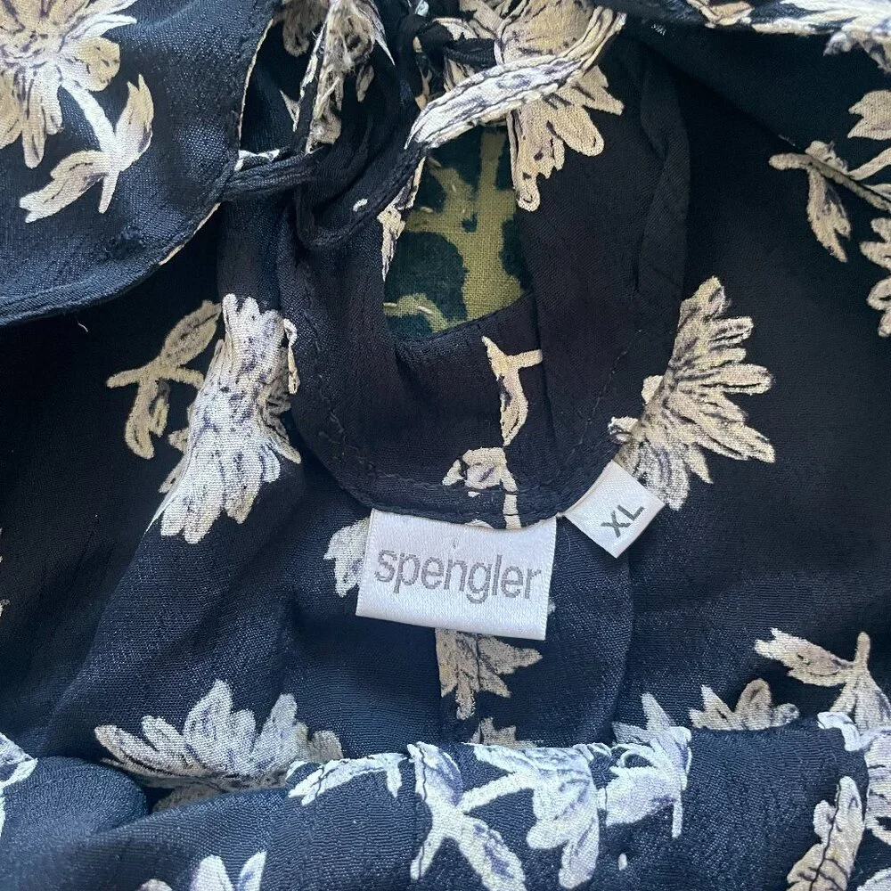 VINTAGE 90s Spengler Sleeveless Lace up Midi Floral Dress in Size XL - Picture 6 of 6